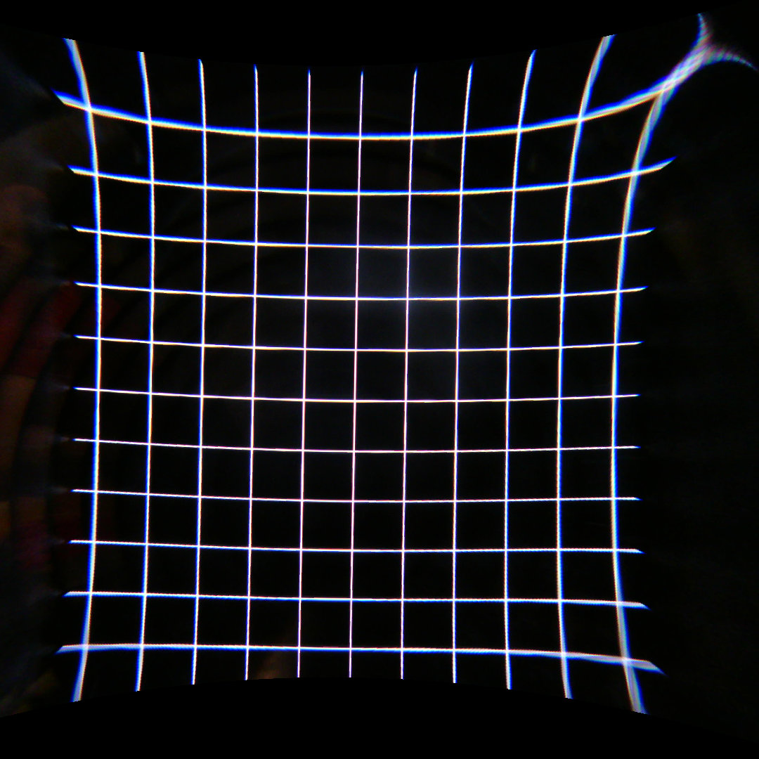 Figure 6: Lens distortion and chromatic aberration test, HTC Vive Pre.