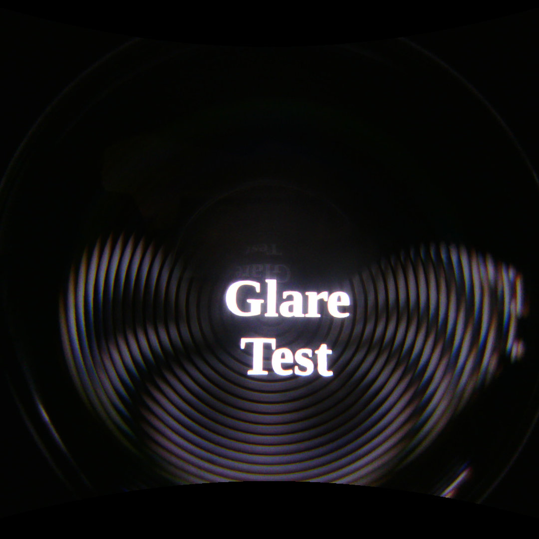 Figure 9: Glare test, HTC Vive Pre.