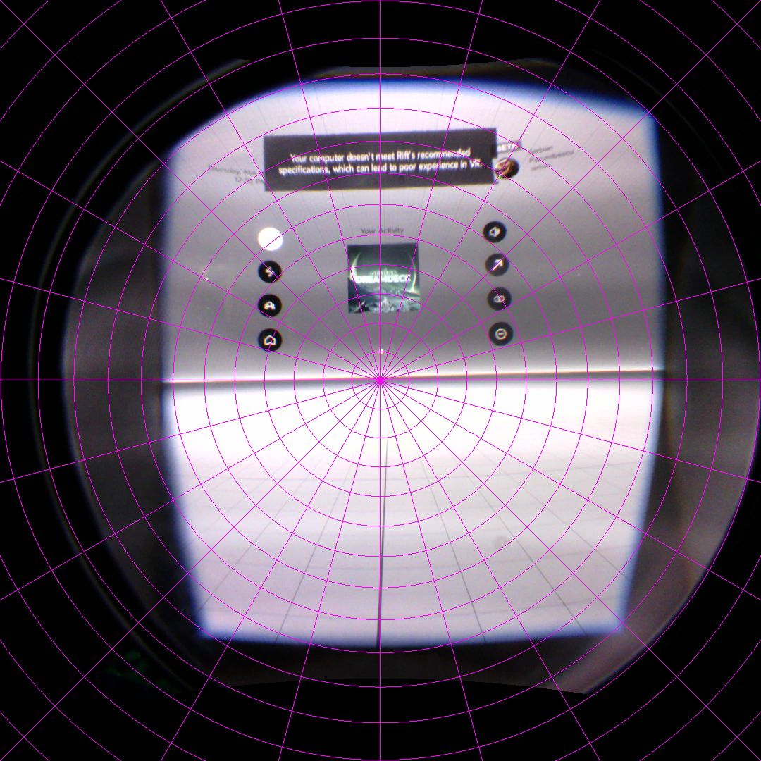 Figure 30: In-game setup screen in Oculus Rift CV1 at 10mm lens-camera distance.
