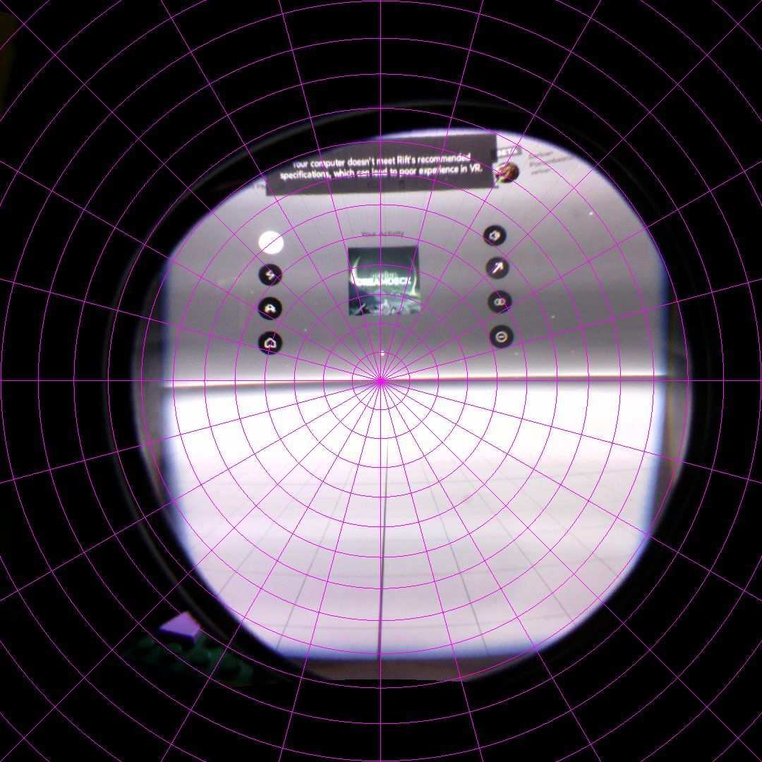 Figure 31: In-game setup screen in Oculus Rift CV1 at 15mm lens-camera distance.